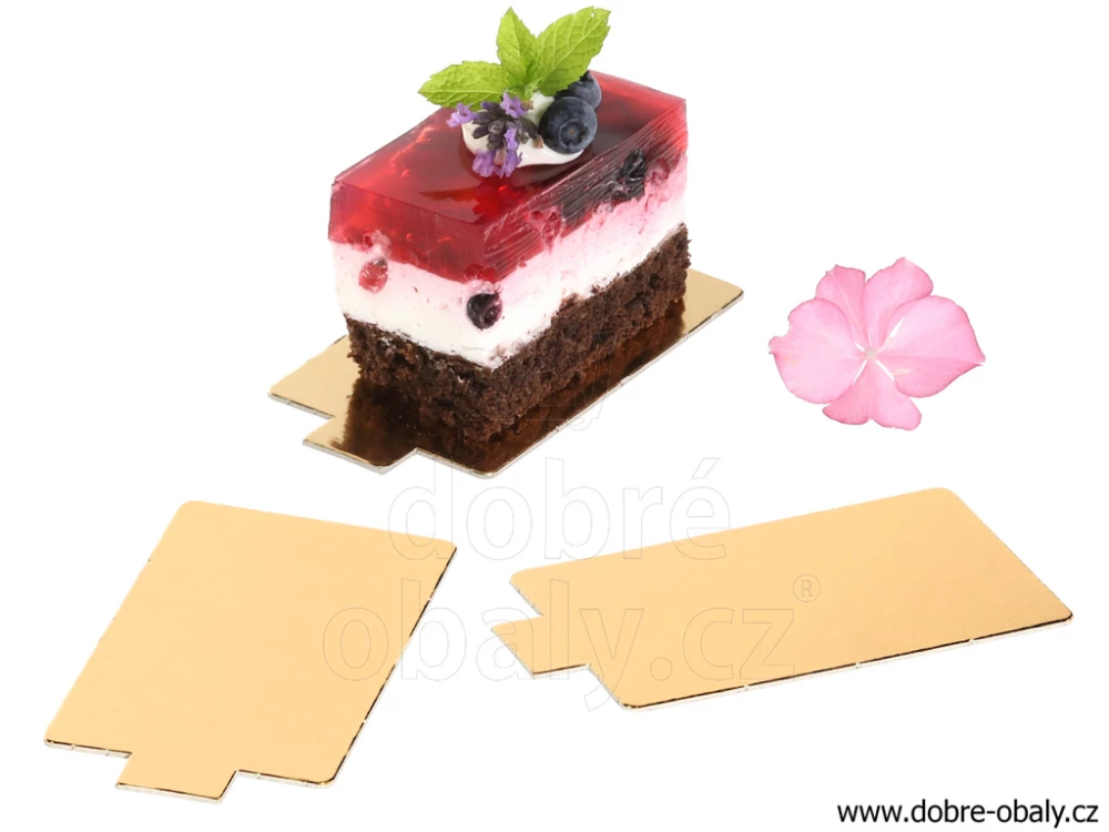 Obrázek k výrobku 5036 - Banketka na dorty a zákusky 9,5 x 5,5 cm ZLATÁ