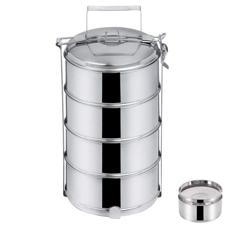 Obrázek k výrobku 3885 - Jídlonosič nerez+víka 4x1,3l