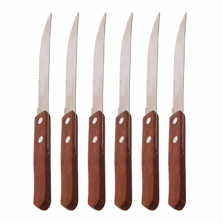 Obrázek k výrobku 3047 - Nůž steak nerez/dřevo 6ks