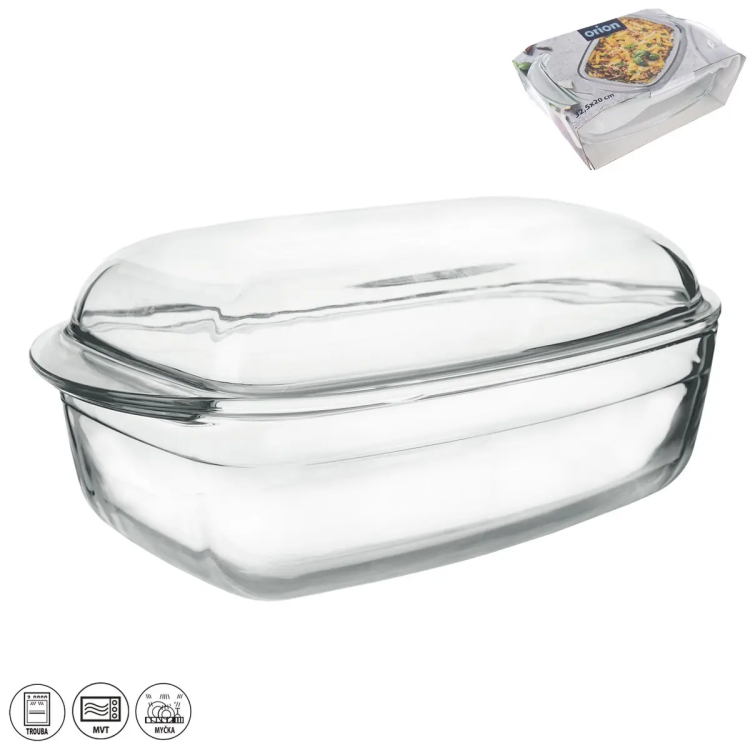 Obrázek k výrobku 4409 - Pekáč borosil. sklo obdélník 32,5x20x13 cm víko