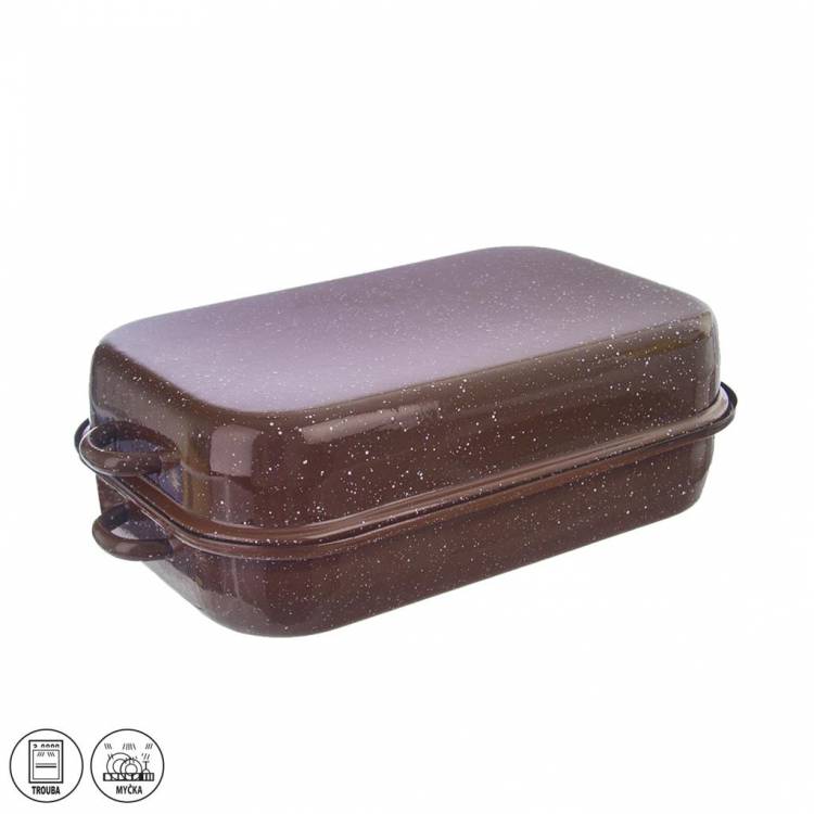 Obrázek k výrobku 3098 - Pekáč smalt Brown 31,5x18,5x11,5+víko