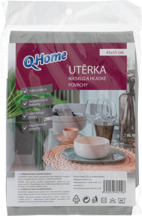 Obrázek k výrobku 2371 - Q Home utěrka na sklo 45x55 cm