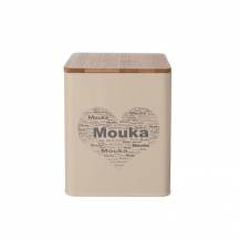 Obrázek k výrobku 3653 - Doza plech/dřevo Mouka Srdce 11,5x11,5x14